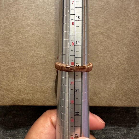 Custom Cobalt Calcite Copper Wired Ring - Picture 7 of 8